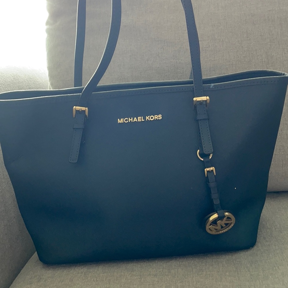 Dark Blue Michael Kors Tote Bag